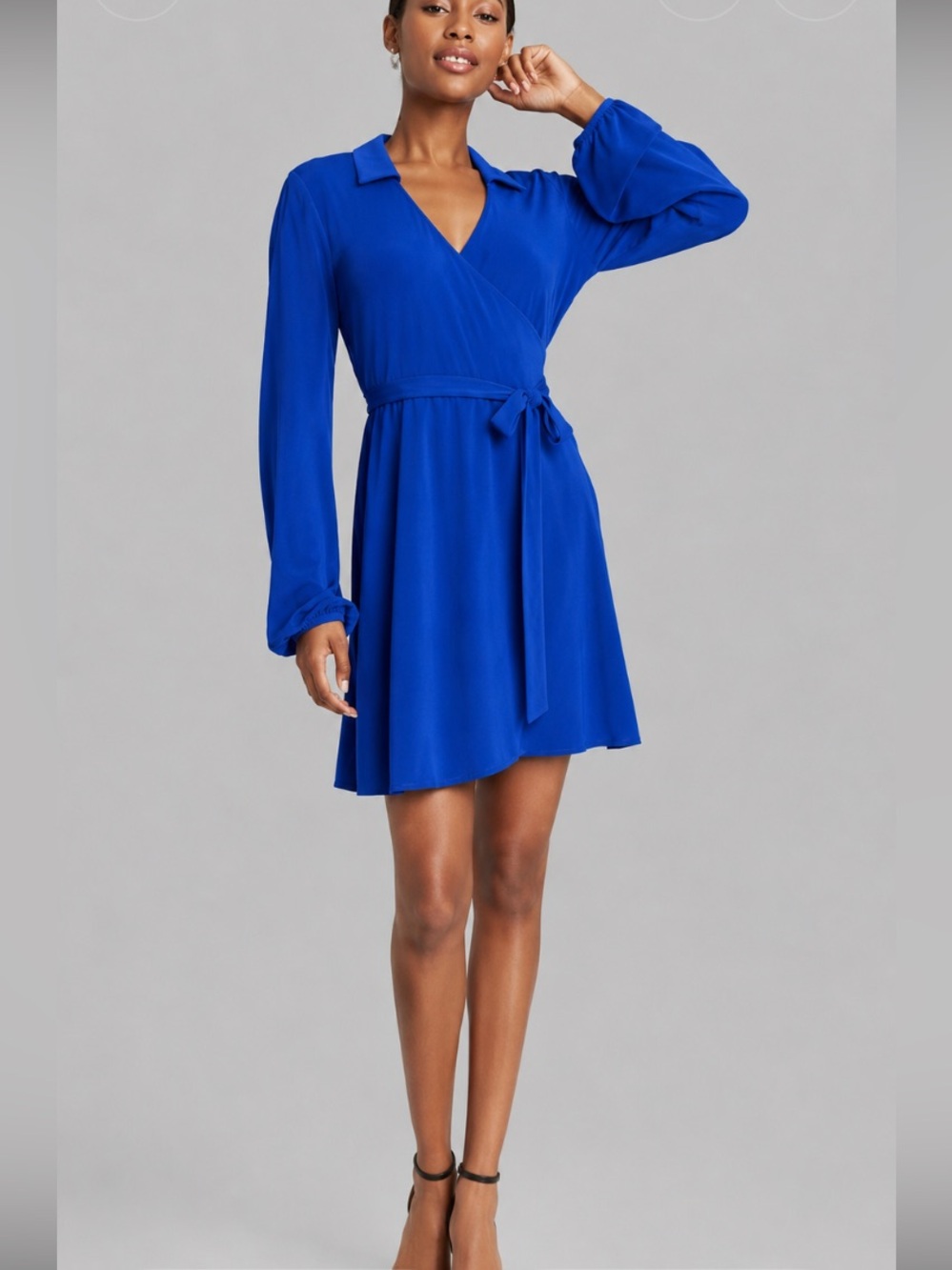 NWOT Wild Fable Vibrant Blue above knee long sleeve dress size M